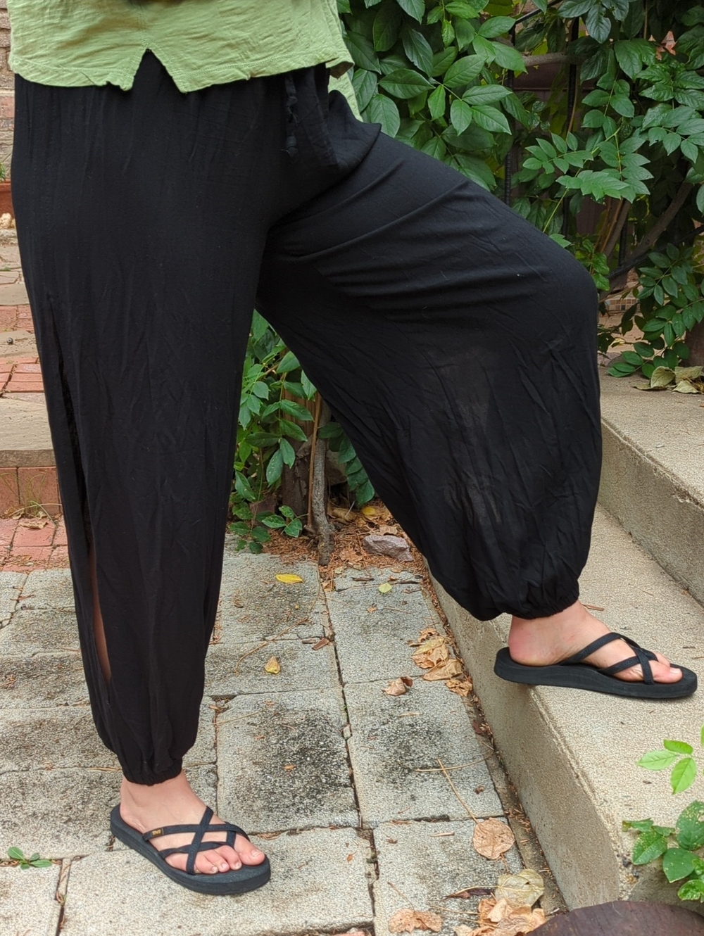 Side-Slit Harem Pants, "Ventana" Style, Husufi, M-L
